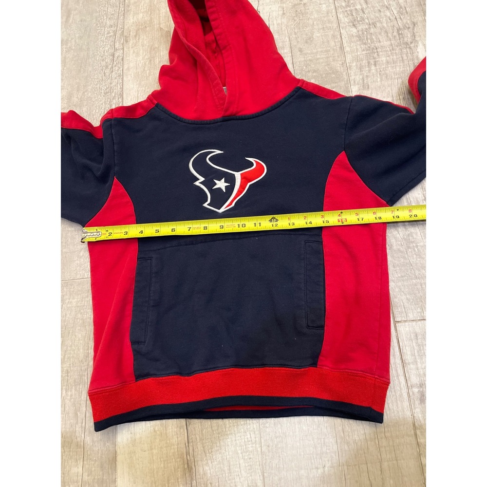 Kids NFL‎ Houston Texans Hoodie Red Navy Blue Pullover Size Medium 10 12 Reebok - Picture 5 of 6